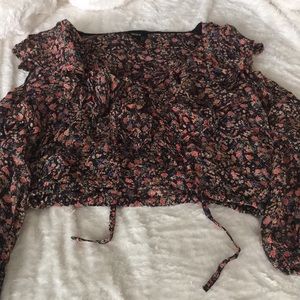 Black flower blouse